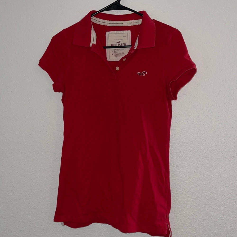Red hollister polo
